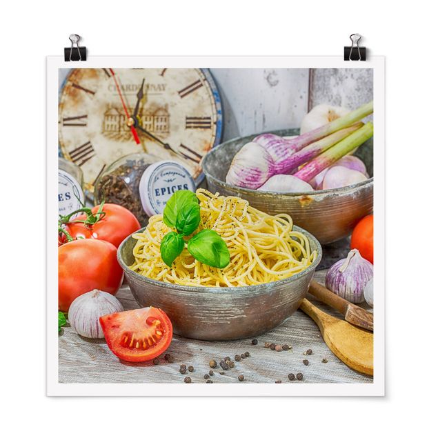 Reproduction de tableaux poster Spaghetti au basilic
