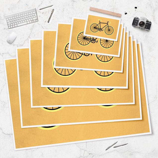 Posters muraux Bicyclette en jaune