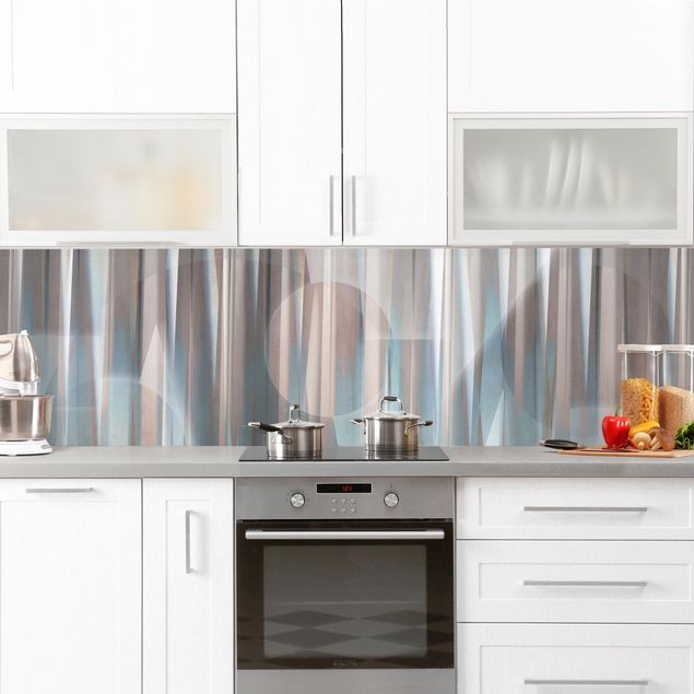 crédence cuisine en verre Geometrical Shapes In Copper And Blue