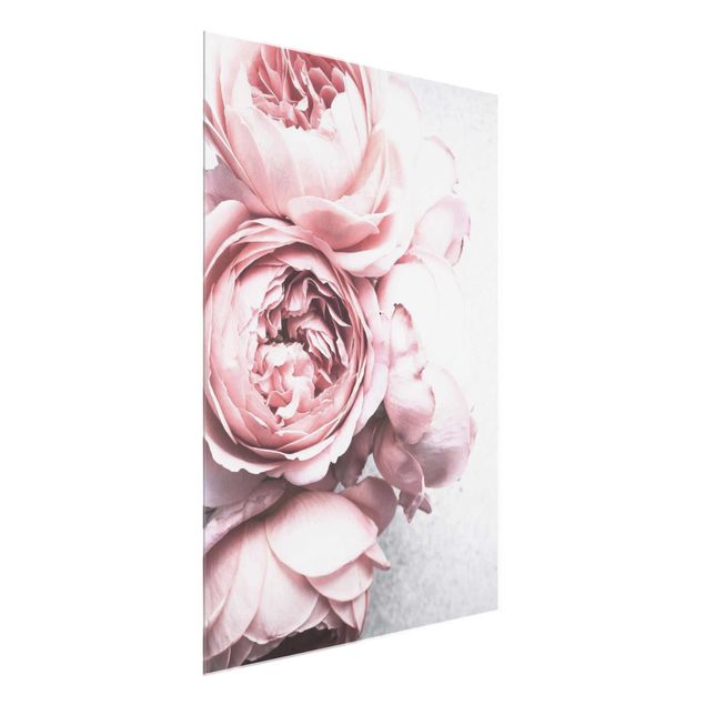 Tableaux fleurs Fleurs de Pivoine Rose Clair Pastel Shabby