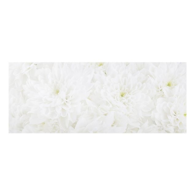 Fond de hotte verre Dahlias Mer De Fleurs Blanc