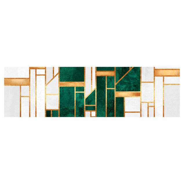 Revêtement mural cuisine - Emerald And gold Geometry