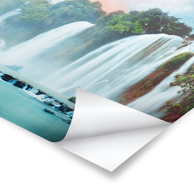 Tableaux turquoise Panorama des chutes d'eau