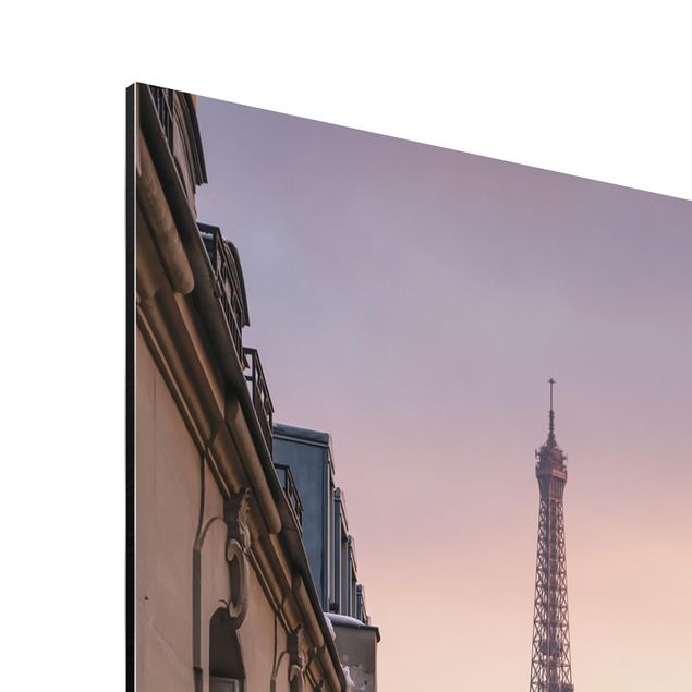 Tableaux multicolore La Tour Eiffel au soleil couchant