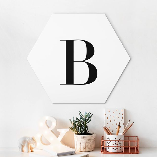 Tableaux moderne Lettre Serif Blanc B