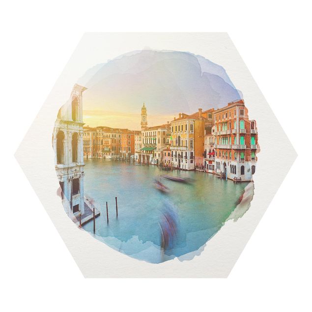 Tableaux forex Aquarelles - Grand Canal Vue du pont du Rialto Venise