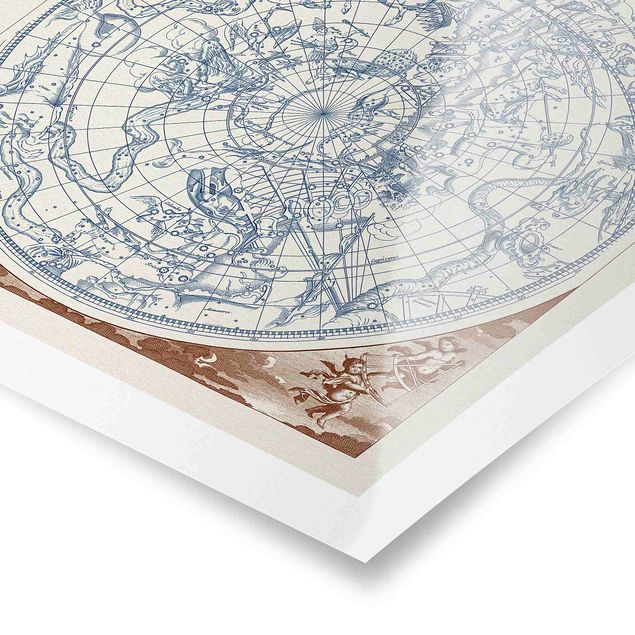 Tableaux Carte des étoiles vintage de l'hémisphère Sud