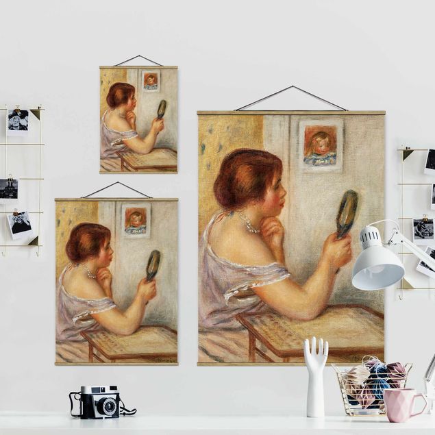Tableaux reproductions Auguste Renoir - Gabrielle tenant un Miroir ou Marie Dupuis tenant un Miroir avec un Portrait de Coco