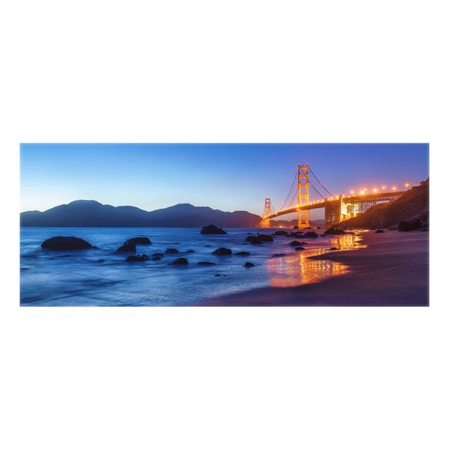 Fonds de hotte - Golden Gate Bridge At Dusk - Panorama 5:2