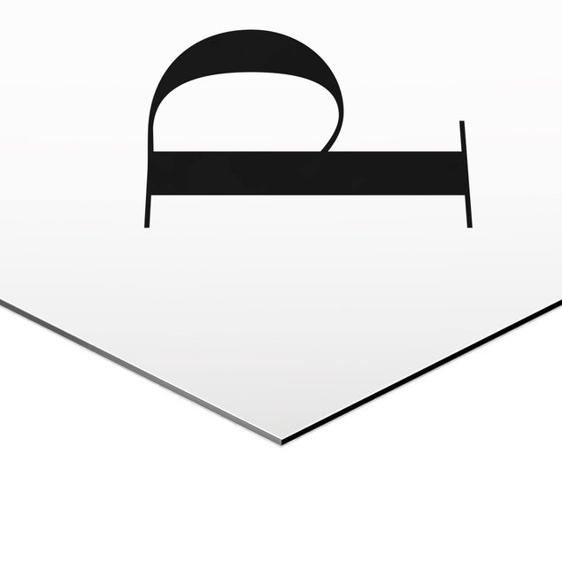 Hexagone en alu Dibond - Letter Serif White P