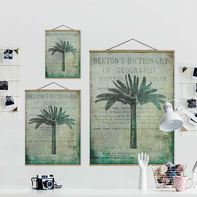 Tableau vert Collage Vintage - Antique Palmier