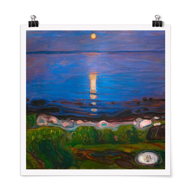Tableaux Expressionnisme Edvard Munch - Nuit d'été au bord de la plage