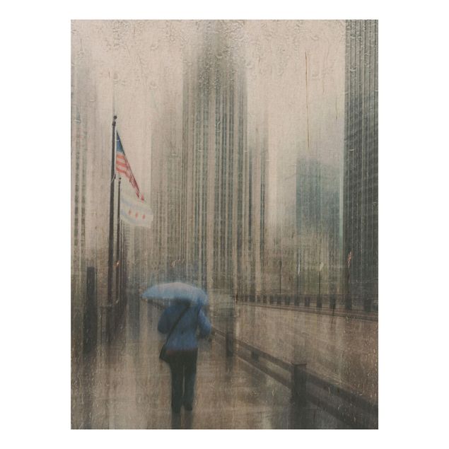 Déco mur cuisine Chicago sous la pluie