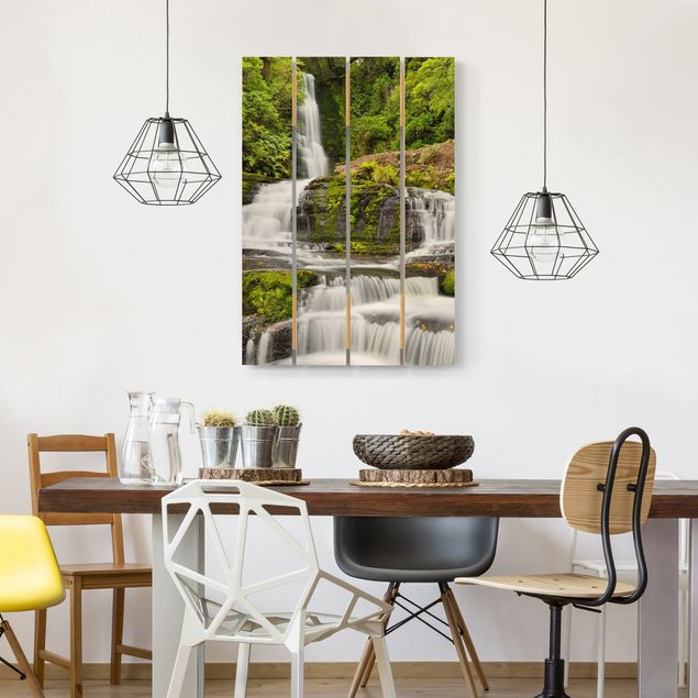 Tableaux en bois avec paysage McLean Falls en Nouvelle-Zélande