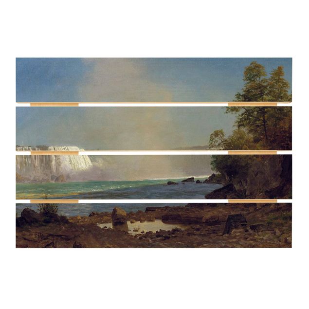 Tableaux en bois avec paysage Albert Bierstadt - Chutes du Niagara