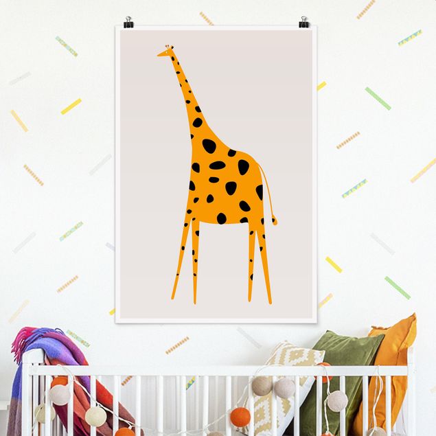 Décoration chambre bébé Girafe jaune