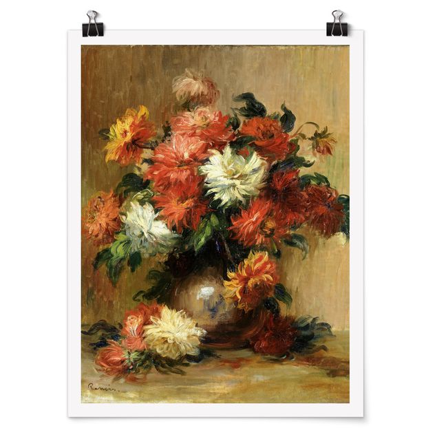 Tableaux moderne Auguste Renoir - Nature morte avec des dahlias