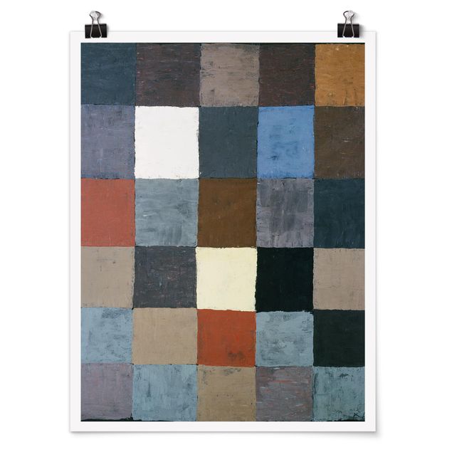 Tableaux abstraits Paul Klee - Tableau des couleurs (sur gris)