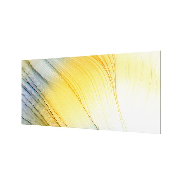 Fonds de hotte - Mottled Colours In Honey Yellow - Format paysage 2:1