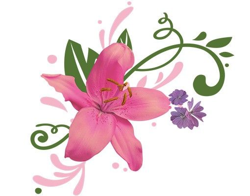 Stickers muraux nature No.BP8 Lily Dream Pink