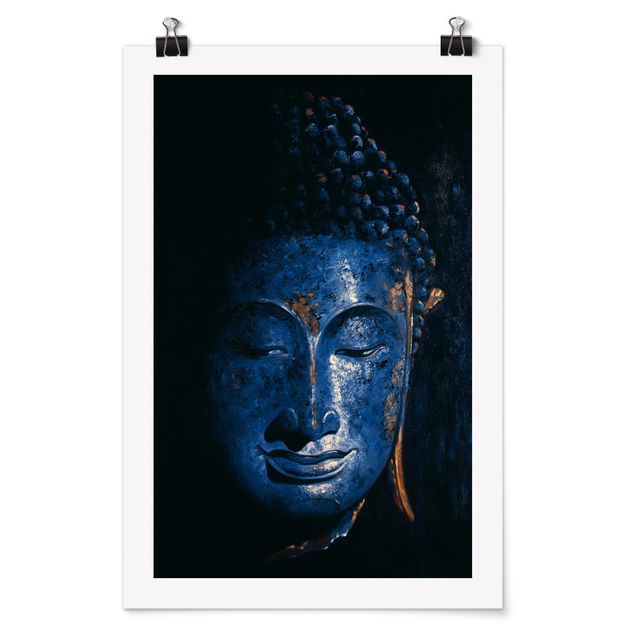 Tableau deco bleu Bouddha de Delhi