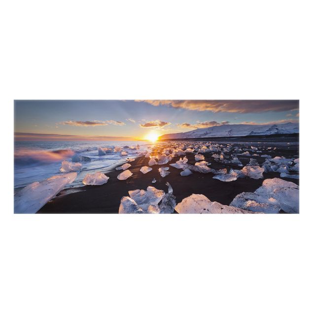Fond de hotte - Chunks Of Ice On The Beach Iceland