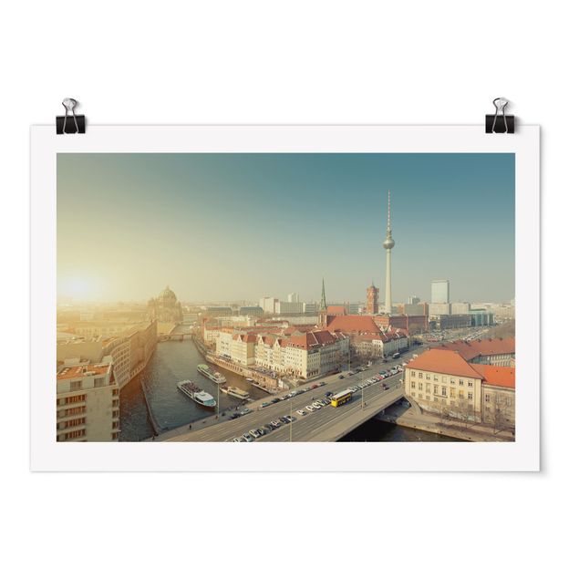 Poster villes Berlin le matin