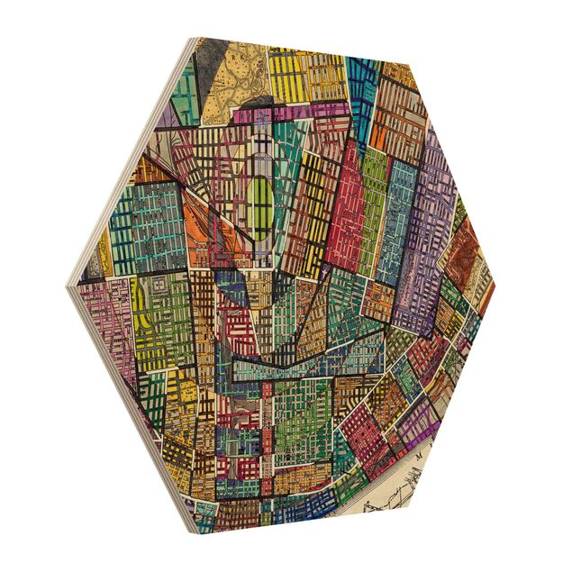 Hexagone en bois - Modern Map Of St. Louis