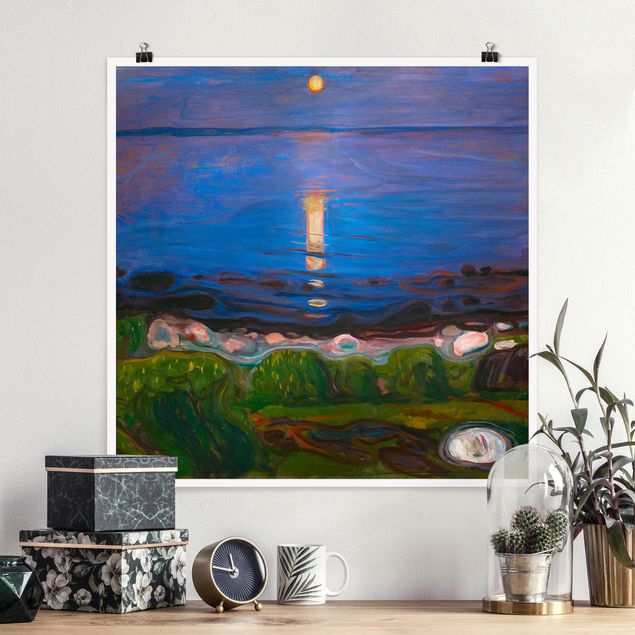 Tableaux paysage Edvard Munch - Nuit d'été au bord de la plage