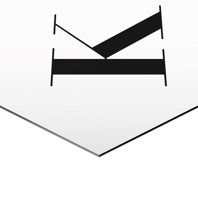 Hexagone en alu Dibond - Letter Serif White K