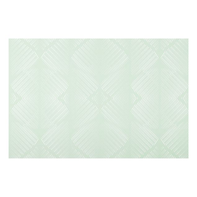 Fonds de hotte - Rhombic Pattern With Stripes In Mint Colour - Format paysage 3:2