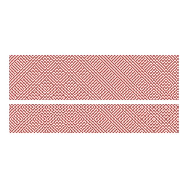 Papier adhésif pour meuble IKEA - Malm lit 160x200cm - Red Geometric Stripe Pattern