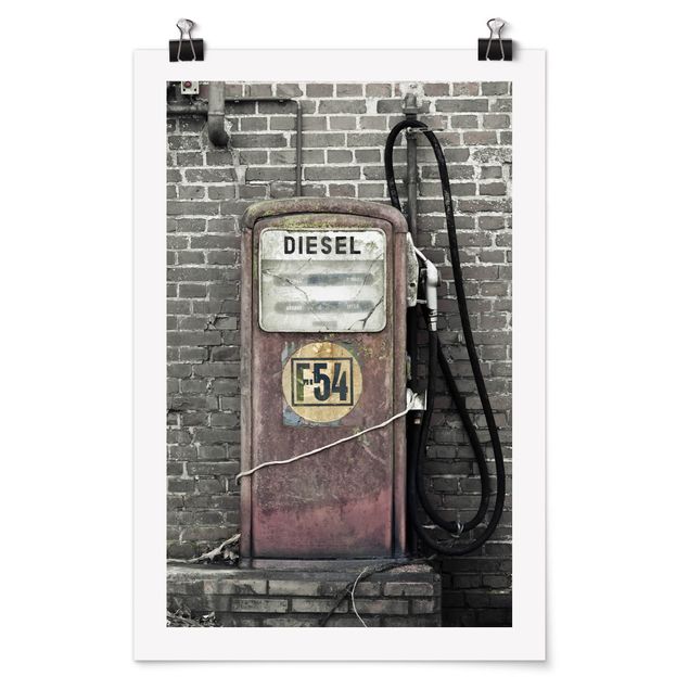 Poster retro Station d'essence