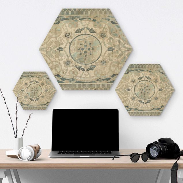 Hexagone en bois - Wood Panels Persian Vintage I