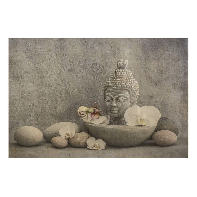 Tableaux de Andrea Haase Bouddha Zen, Orchidée et Pierre