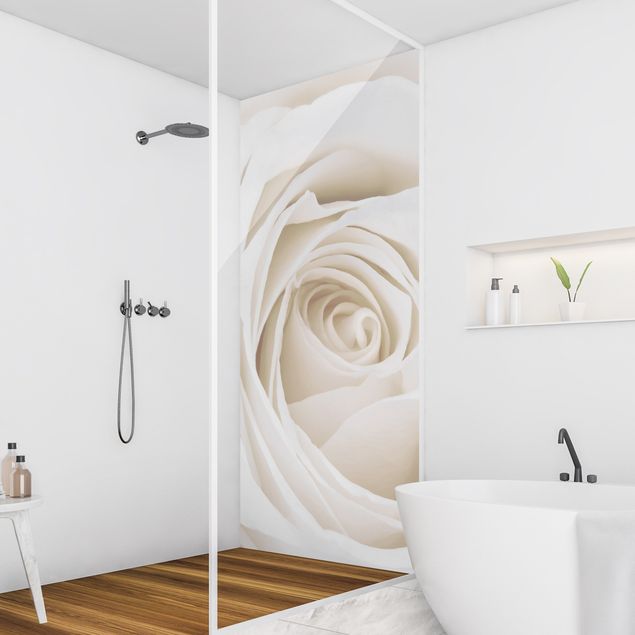 Revêtement mural de douche - Pretty White Rose