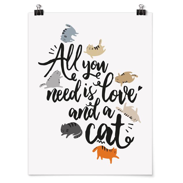 Tableaux animaux All You Need Is Love And A Cat
