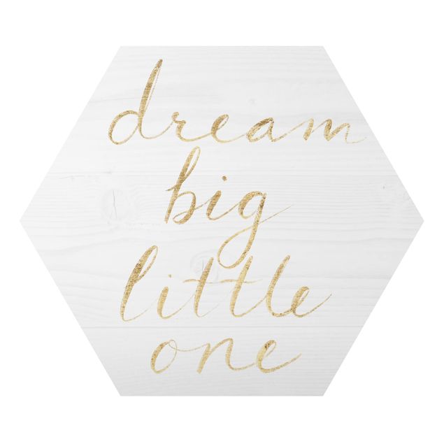 Tableau hexagon Mur en bois blanc - Dream Big