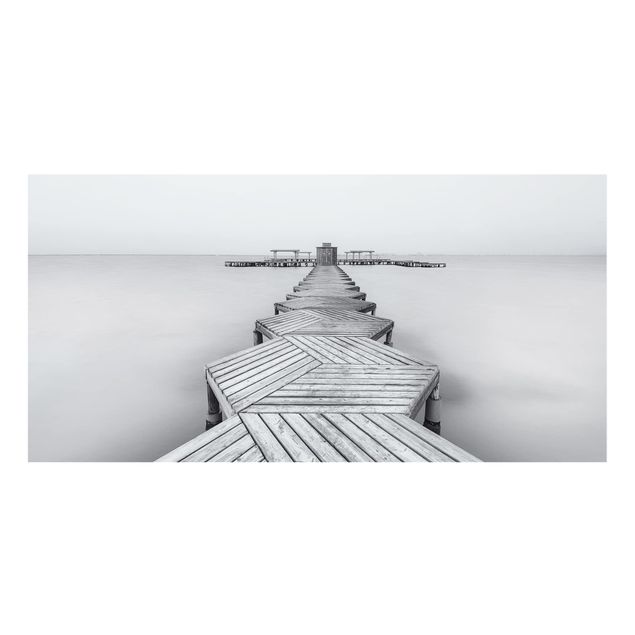 Fond de hotte - Wooden Pier In Black And White