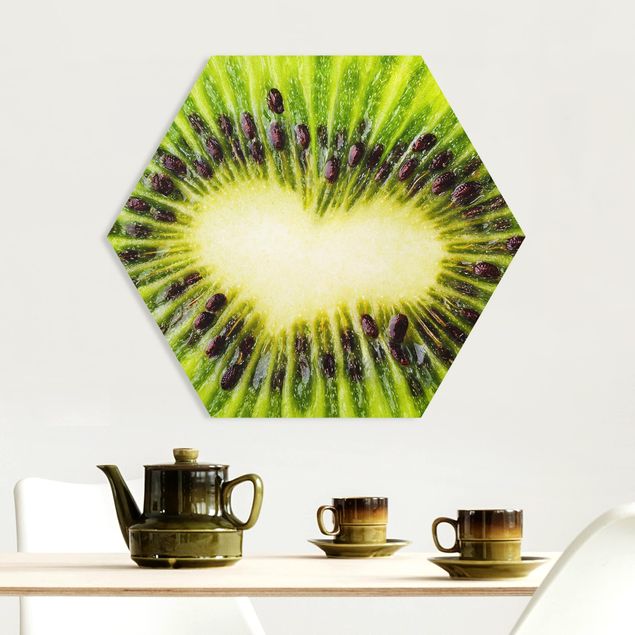 Tableau moderne cœur de kiwi