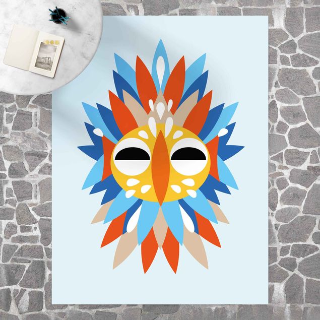 tapis extérieur terrasse Collage masque ethnique - Perroquet