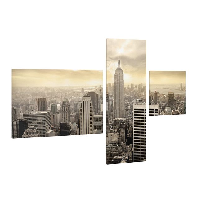 Tableau de New York sur toile Manhattan à l'aube