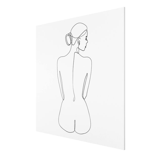 Tableaux moderne Line Art Nude Back Black And White