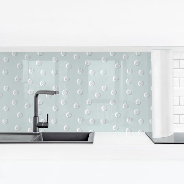 Revêtement mural cuisine - Pattern With Dots And Circles On Bluish Grey