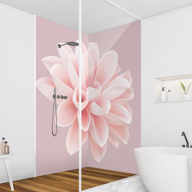 Revêtement mural de douche - Dahlia Flower Lavender Pink White