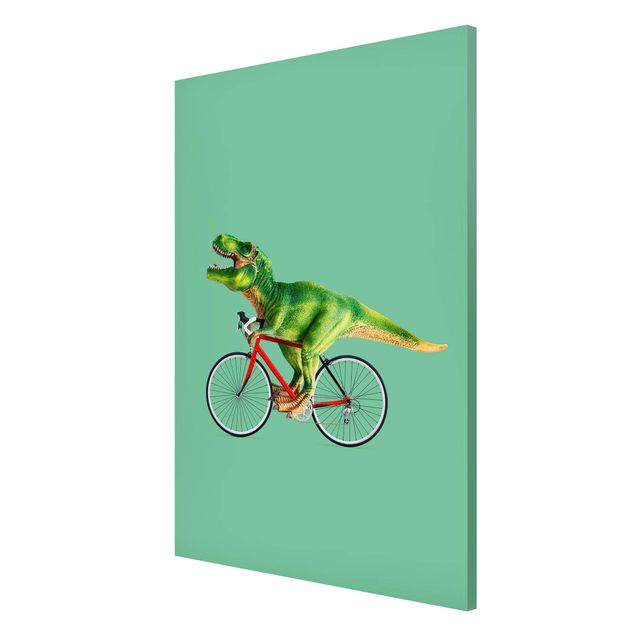 Tableau moderne Dinosaure avec bicyclette