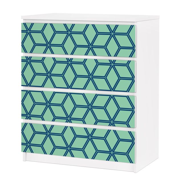 Revêtement adhésif pour meuble Motif cube vert