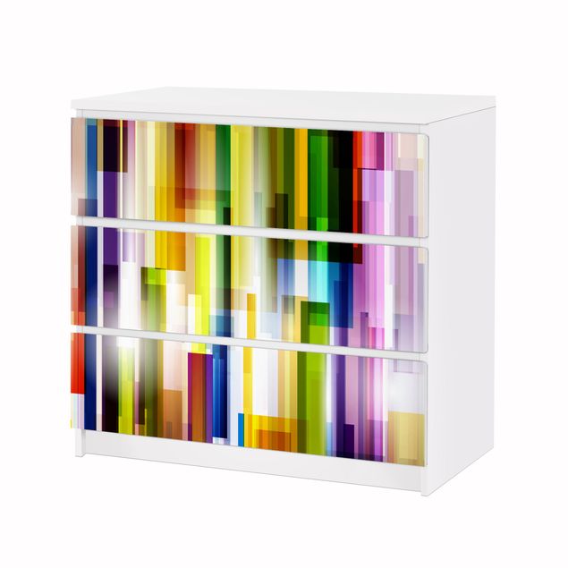 Papier adhésif pour meuble IKEA - Malm commode 3x tiroirs - Rainbow Cubes