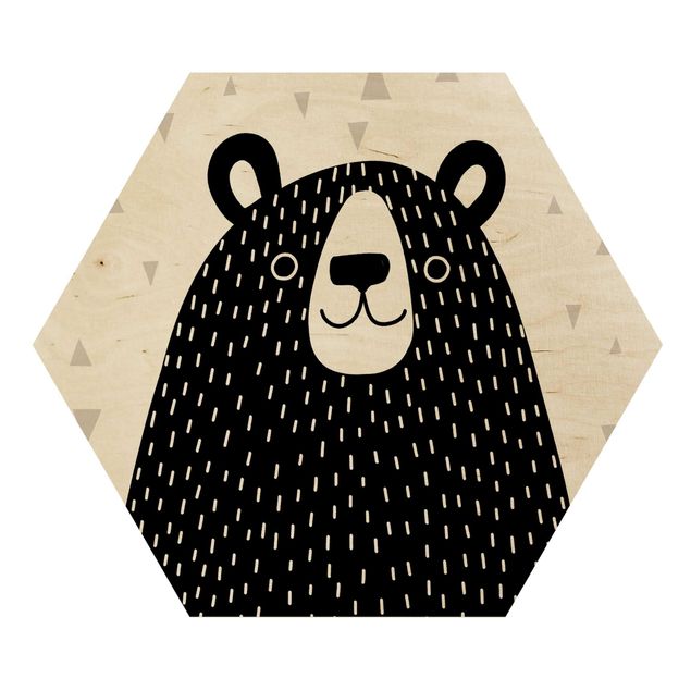 Hexagone en bois - Zoo With Patterns - Bear