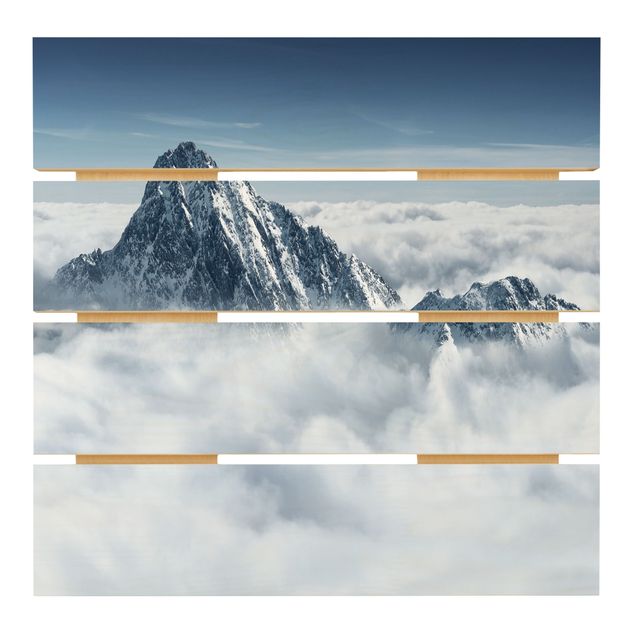 Impression sur bois Les Alpes au-dessus des nuages